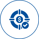 Dollar symbol with check mark icon.